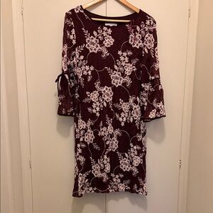 Studio One marrón  Floral Long Sleeve Dress